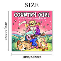 Coloring Book Para Adultos COUNTRY GIRL Con Actividades Diarias Cómodas Para Relajación Libro De Colores Cozy Spaces - details 1