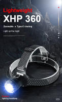Linterna Frontal LED De Alta Potencia XHP360 Recargable Por USB Con Enfoque Zoomable Impermeable Para Exteriores Y Camping - details 1