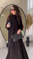 Abaya Larga Para Mujer Estilo Casual Kaftan Comercial Color Sólido Vestido Musulmán Vestidos Largos Ajuste Suave Manga Luces Suéter De Poliéster Oficina Lady - details 6
