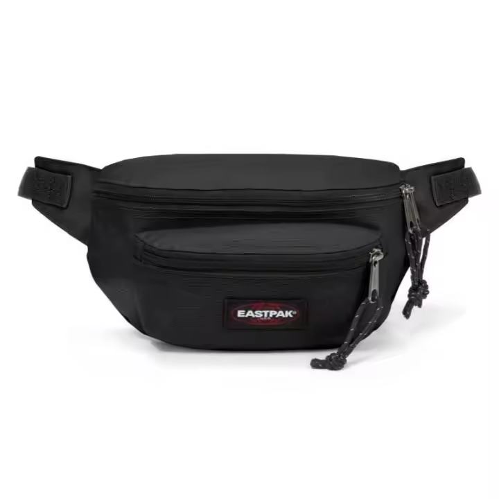 Riñonera Eastpak Doggy Bag 3L - Compacta, Segura y Ajustable en Nylon Negro con Bolsillos y Cremallera, 18 x 27 x 9 cm - 1
