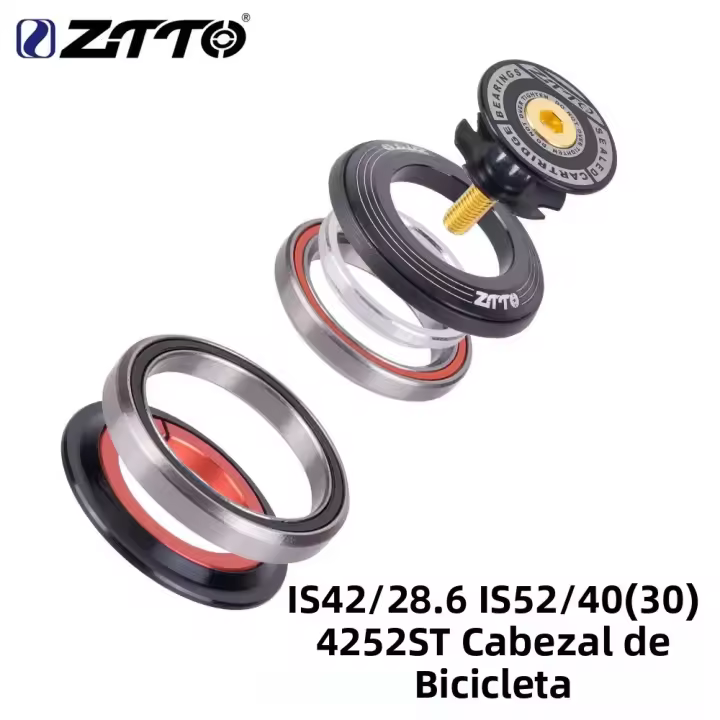 ZTTO Headset Para Bicicleta De Carretera MTB 42mm 52mm CNC 1 1/8 "-1 1/2" Tapered Tube Integrated Angular Contact Bearing 4252ST - 1
