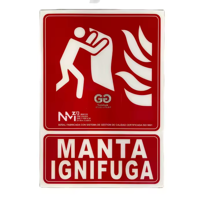 Normaluz - Señal Manta Apagafuegos PVC 0.7mm Clase B 210x300mm - Juegos de Herramientas para el Hogar - Resistente Al Fuego - 1