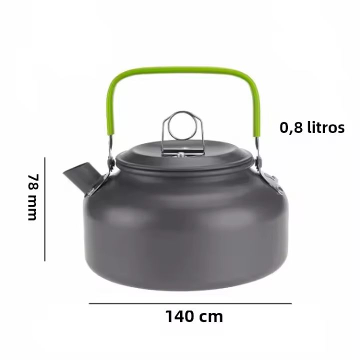 Kettle De Aluminio Portátil Para Camping 0.8L/1.1L/1.2L/1.6L/2L/2.5L Para Café Y Té Ideal Para Paseos Al Aire Libre Pesca Y Picnic - 1
