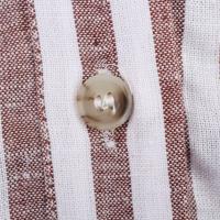 Camisa Asimétrica de Verano para Mujer – Estampado a Rayas, Mezcla de Lino, Mangas Anchas Rizadas, Cuello Versátil, Estilo Informal y Fresco - details 15