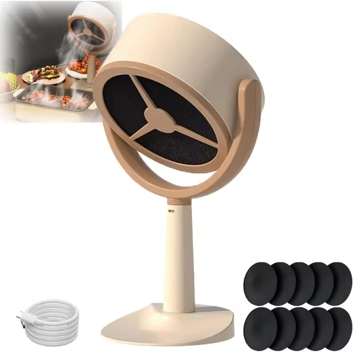 Purificador de humo portátil con 12 filtros de algodón para cocina, hogar, barbacoa y olla caliente (recargable) - 1