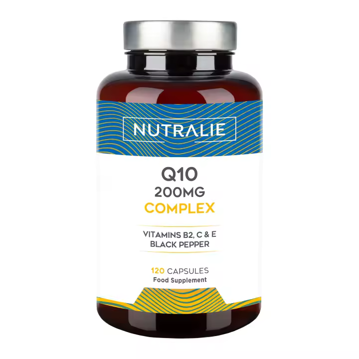 Coenzima Q10 COmplex 250mg - Ubiquinol - Antioxidante Reduce Cansancio y Fatiga - Vitaminas C E B2 y Pimienta Negra - 120 Cápsulas Nutralie - 1