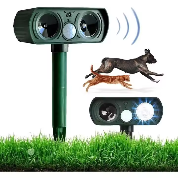 Repelente de Gatos para Exterior, Ultrasónico y USB, Carga Solar y USB, Prevenga Palomas de Perros y Ratones, para Viveros de Jardín. Repelente de Insectos y Animales - 1