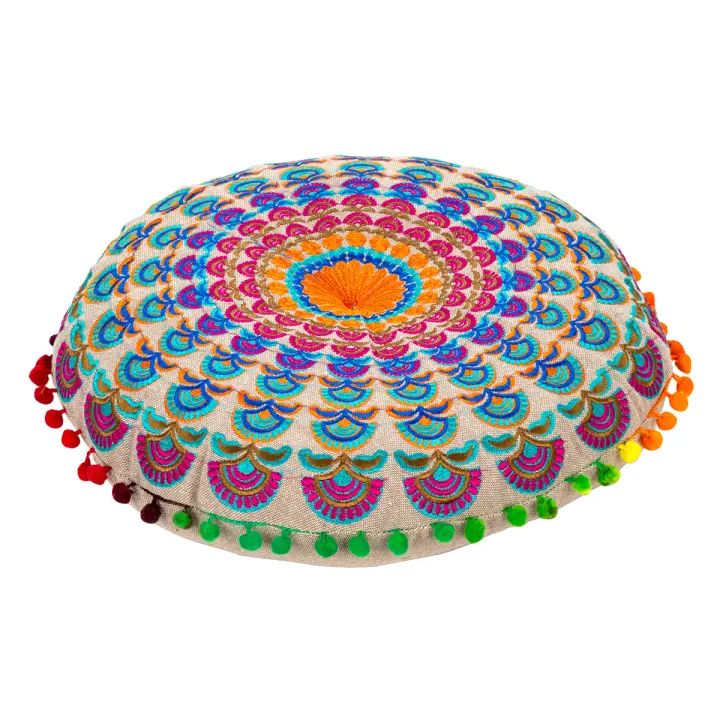 CAPRILO REGALOS & DECORACIÓN Cojín Decorativo de Textil Acrílico con Relleno "Multicolor-Indio ". Adornos. Decoración del Hogar. Regalos Originales. 40 x 40 x 8 cm - 1