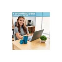 Taza de Café Aislamiento con Tapa - Reutilizable Y a Prueba de Derrames, Vagos de Acero Inoxide al Vacío de Doble Pared, Ideal para Casa y Oficina (Azul,13oz) - details 5