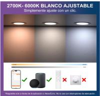 Focos LED inteligentes para techo con Alexa, 10 W, Bluetooth, RGB, cambio de color, control por voz y aplicación, regulables, empotrables, blanco frío, para salón, dormitorio, cocina. Paquete de 4 - details 3
