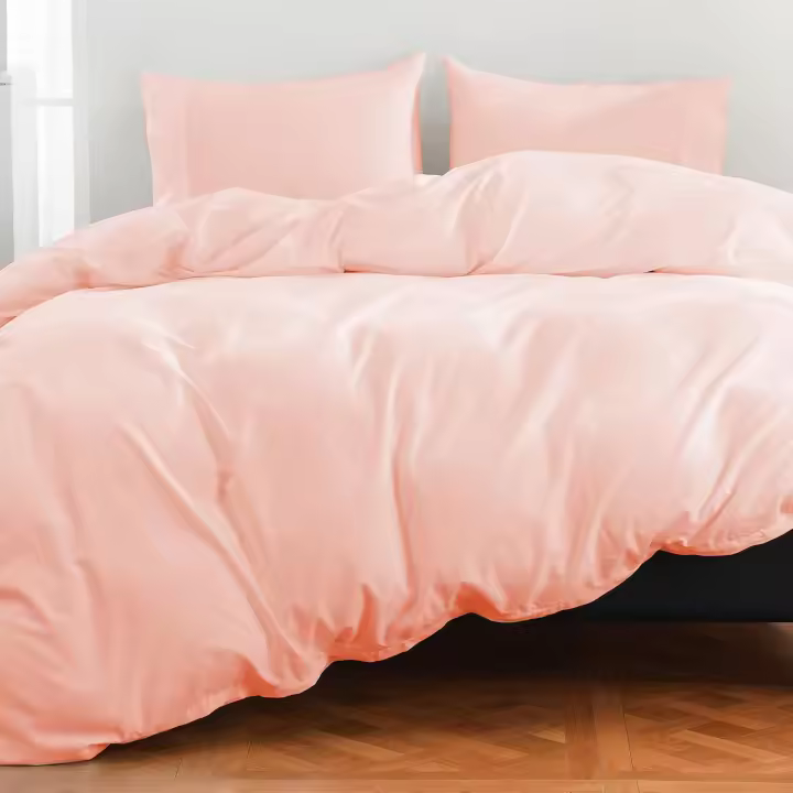 Funda nórdica de microfibra ultra suave y lujosa, transpirable, antiarrugas, tamaño Queen, rosa (1 Funda nórdica + 2 fundas de almohada) - 1
