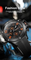 Reloj Deportivo De Cuarzo Para Hombres MEGIR Con Grande Dial Luminiscencia Resistente Al Agua Cronógrafo De Correa De Silicona Y Manos Luminosas 8115 - details 0