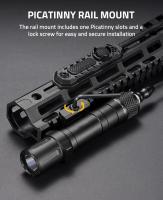 RichFire Flashlight Táctica 2000 Lumens Compatible Con M-Rail Con Interruptor De Presión Remoto Luz De Arma Recargable Para Caza Impermeable - details 2