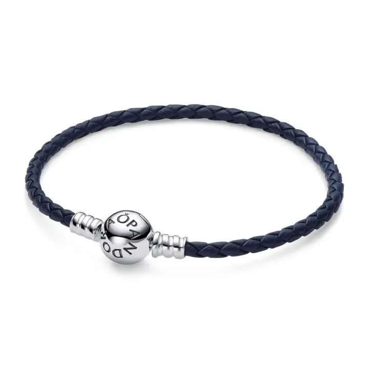 592790C01 - Pulsera Pandora Cuero Trenzado Azul 592790C01  Silver PANDORA - 1