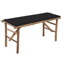 vidaXL Banco de jardín plegable con cojín bambú 118 cm en color Rojo vino tinto/Negro/Antracita y más | acolchados duraderos para sofás de jardín terraza exterior - details 1