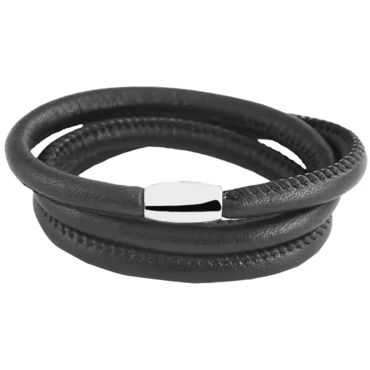 Akzent® Pulsera Redonda de Couro Genuíno Cham Cham 54cm - 1