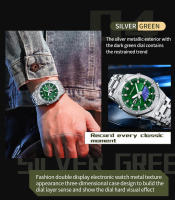 Reloj Electrónico Para Hombre SANDA 3357 Dual Display Multifuncional Resistente Al Agua Con Alarma Y LED De Acero Inoxidable - details 11