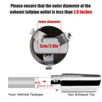 Tubo De Escape Rectangular Cromado De Acero Inoxidable 1/2Pcs Inlet 2.36" Outlet 5.5" Long Para Automóviles Accesorios De Coche - details 6