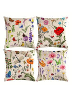 Fundas De Cojines De Flores Silvestres Botánicas 45x45cm Decoración De Hogar De Granja Para Porche Patio Sofá Fundas De Cojines De Poliéster 100% - details 0