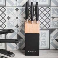 Juego de Cuchillos en Bloque de Madera Magnat 7 Piezas Negro AMBITION – Estilo y Funcionalidad en tu Cocina - details 2