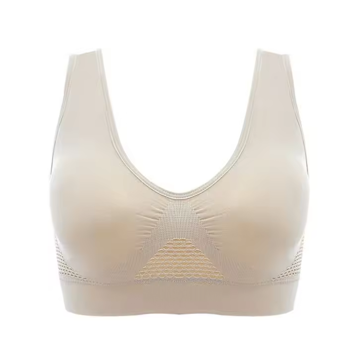 Sujetador De Deporte Para Mujer De Tallas Grandes Con Push-up Inalámbrico Y Shockproof Transpirable Con Tirantes Anchos - 1