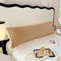 Funda De Almohada De Talla Grande De Poliéster 100% Con Volante De Encaje Para Doble Calidez De Algodón Flannel Para Pareja En Invierno 45x180cm - details 7