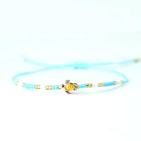 Pulsera De Hilo Fino Para Mujer Pulsera Macramé Hecha a Mano Con Cuentas De Semillas Y Tortuga Accesorio Casual De Playa Bohemia - details 6