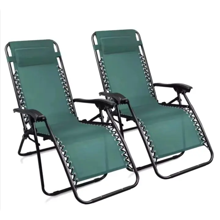 【PACK 2 SILLAS】 Silla plegable gravedad cero tumbona ajustable sillón reclinable con reposacabeza gravedad, medida 165x65x110 peso 6kilos cero para playa, jardín, terraza, patio - 1