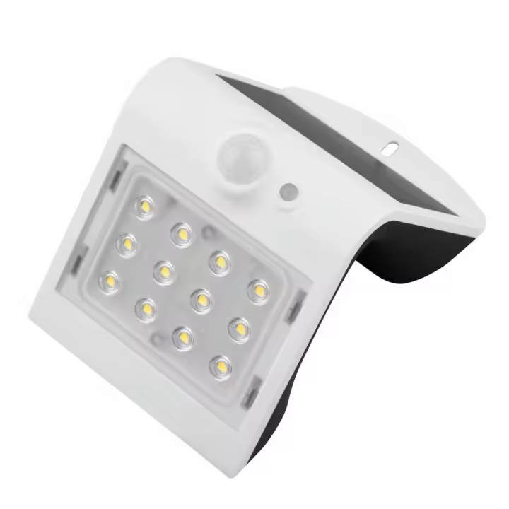 APLIQUE LED SOLAR KORPASS COM SENSOR 2W BRANCO FRIA - 1