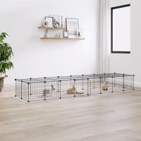 vidaXL Jaula para Mascotas de 36 Paneles Puerta Acero Negro Animal Pequeño 35x35cm Altura de la rejilla (Cada una) 4.3 cm, 1.5 cm - details 0