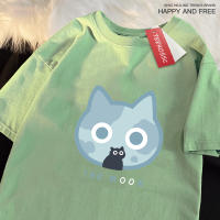 Camiseta De Algodón Oversized Para Hombre Y Mujer Estilo Japonés Con Diseño De Gato Lunar Azul Camiseta Casual Transpirable De Manga Corta Para El Verano - details 18