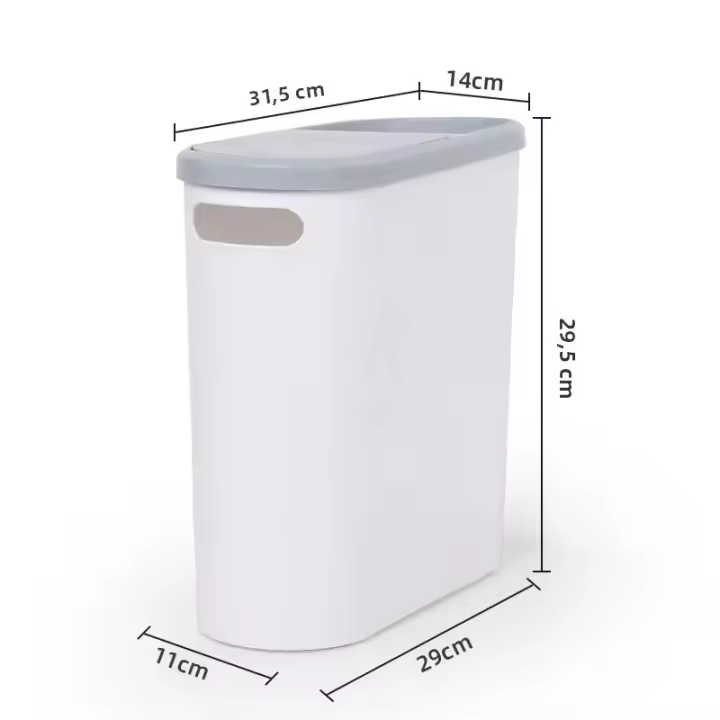 Bandeja De Cocina Ecológica De Plástico Con Tapa Silenciosa Y Ahorradora De Espacio Para Baño Recipiente De Basura Creativo Para El Hogar Con Ranura - 1