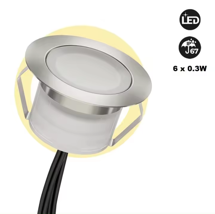 Barcelona LED Kit 6 focos LED empotrables en suelo 0,3W 12V-DC IP67 - 1