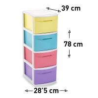 Cajonera de Almacenamiento serie Támesis con 2/3/4 cajones , Diseño compacto y funcional , Medidas 39x29 cm y alturas 40/59/78 cm , Color pastel , Ideal para ropa y objetos , Apta para armarios o espacios abiertos - details 2