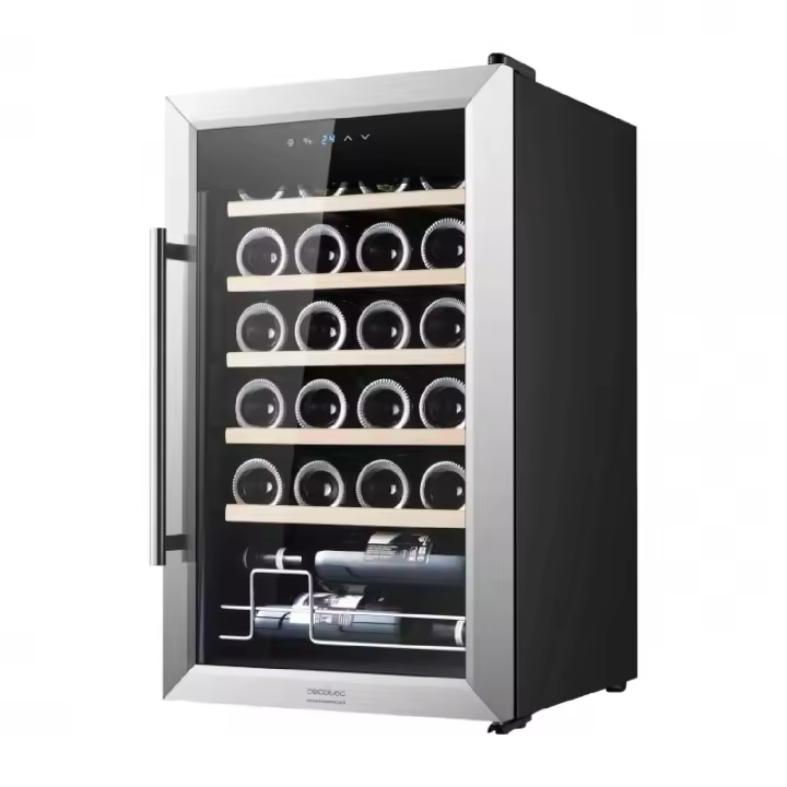 Cecotec Vinoteca - Nevera para Vinos - 24 Botellas Bolero GrandSommelier 2450 Inox Compressor. Temperatura ajustable de 5-18ºC - 1