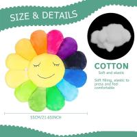 Almohada de Felpa de Flores, almohada de Girasol, elegant y Cómodo, juguete Sonriente de Girasol, Flor de Sol coloriida, sudadera, decoración del Hogar, dormitorio, Tienda, restorano55cm - details 3