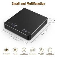 Báscula Electrónica De Cocina Con Pantalla Digital Y Recarga USB Precisión 0.1g Capacidad 3kg Timbrado Táctil Para Café Y Panadería - details 2