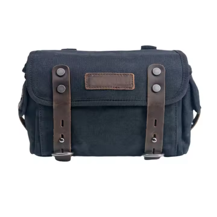 Bolsas De Sillín Para Motocicleta Negras Impermeables De Lona Con Cera De Aceite Bolsas Laterales Para Motocicleta Equipaje De Herramientas - 1
