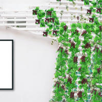 4PCS Vinateras Artificiales De Plástico Con Hojas Verdes Decoración De Pared De Plantas Para Hogar Jardín Bodas Y Fiestas - details 3
