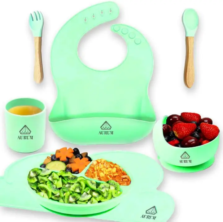 Aurum® Plato Ventosa Bebe, Vajilla Bebe, Cuchara Bebe, Platos Vajilla, Cosas Para Bebes, Vajilla Infantil - 1