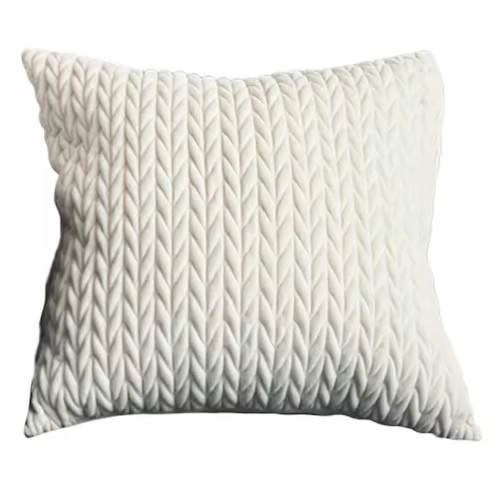 Funda de cojín Sólida Giro Bordada Funda de Cojín Cuadrada Funda de Cojín Gris 45X45cm Home Deco - 1