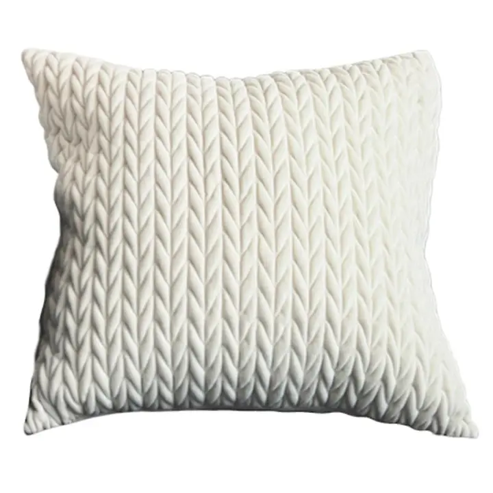 Funda de cojín Sólida Giro Bordada Funda de Cojín Cuadrada Funda de Cojín Gris 45X45cm Home Deco - 1