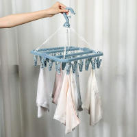 Rack De Secado De Ropa Con 32 Clip / 8 Clips Para Calcetines Y Ropa Interior Plegable Y Extensible Material PP - details 2