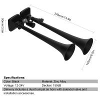 Bocina De Aire Doble Tocar 150dB Para Coche Camión RV Marina Barco Electrónica 12-24V Con Válvula De Solenoide Material De Zinc Aleación - details 1