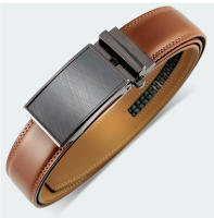 Cinturón De Cuero Genuino Para Hombre Automático Moda Casual Ancha 3.5cm Fijación Ratchete Para Pantalones Y Cintura - details 8