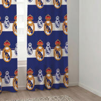 Real Madrid CF - Cortina Estampada Azul Real Madrid CF Oficial 150 x 260 cm unidad 8 ojales Con estampación escudos Real Madrid (Unidad) - details 2
