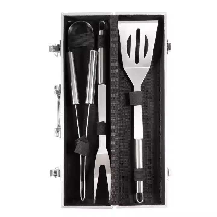 Juego De Barbacoa De Acero Inoxidable Con Almacenamiento Portátil Y Manta De Algodón Herramienta De Hornear Para Exterior - 1