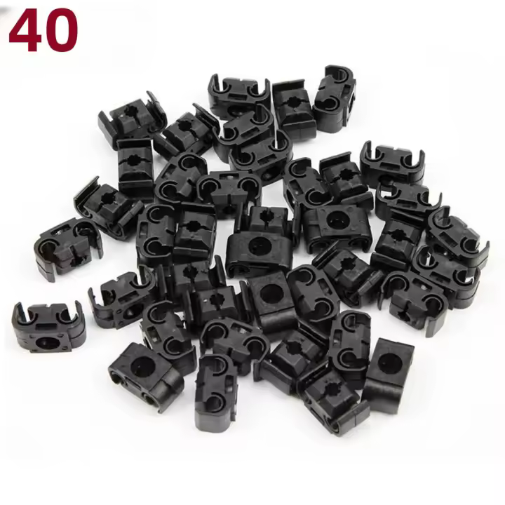 40pcs Clip De Línea De Freno Doble 4.75mm Negro Organizador De Soporte Para Montaje En SKODA A4/S4/A6 Herramienta De Automóvil - 1