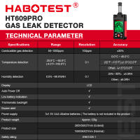 Detector De Gases Inflamables HABOTEST HT609 pro Con Pantalla Y Alarma Sonora Medidor De Metano Natural Retráctil 50-1000PPM - details 7