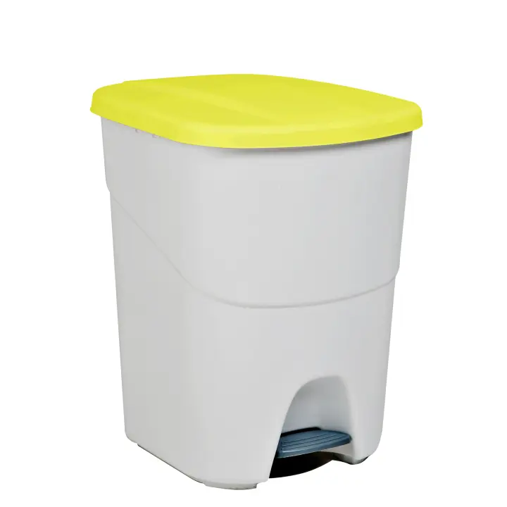 Denox Pedalbin Ecológico 40 Litros con Separador de Compartimentos y Enganches Laterales para Reciclaje de Residuos - 1
